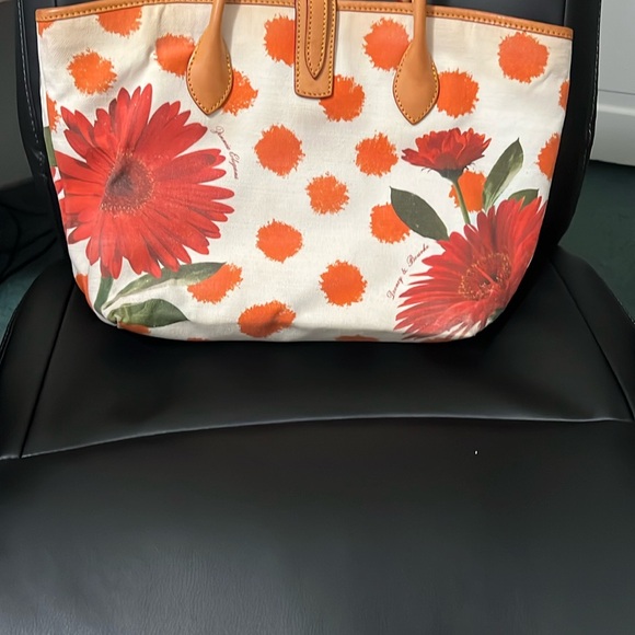 Dooney & Bourke Ltd Ed Zinnia Elegans Canvas & Leather Tote - Picture 2 of 10